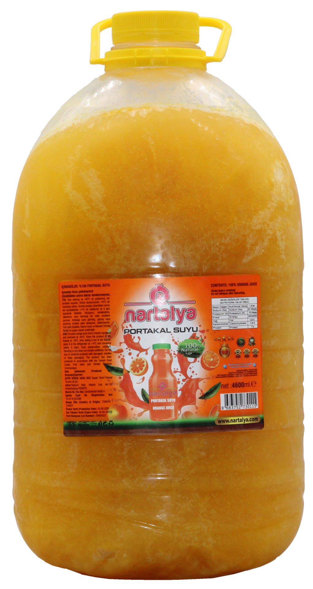 Dondurulmuş Portakal Suyu 4600 ml