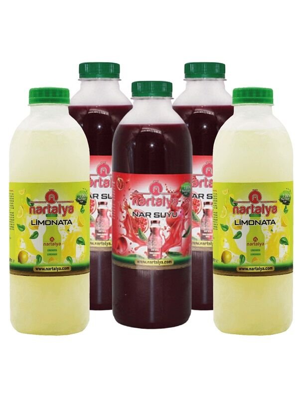 Sıkma Nar Suyu 3 Adet 950 ml.Doğal Limonata 2 Adet 900 ml.