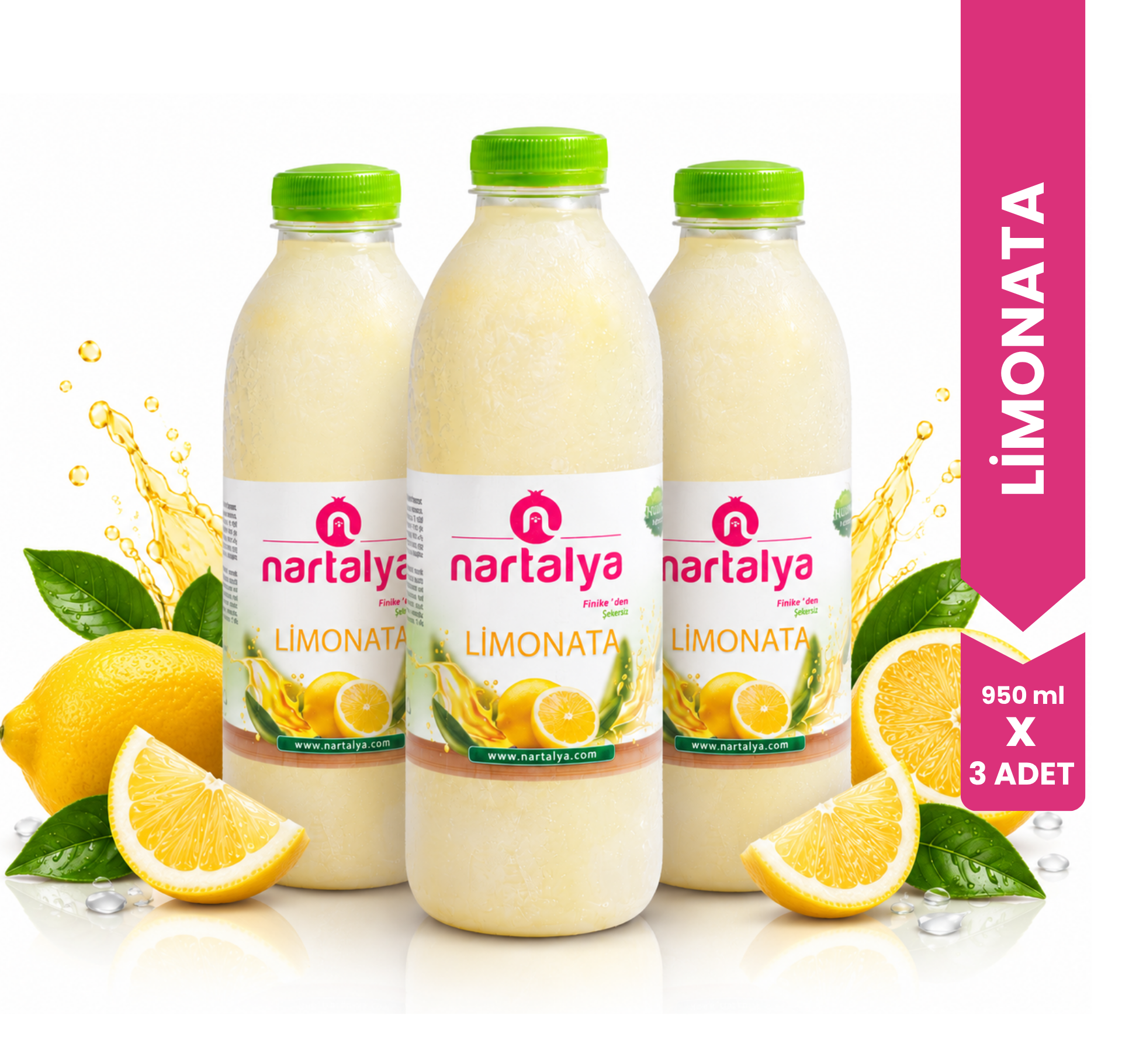 Nartalya Dondurulmuş Doğal Limonata (3 x 900 ml)