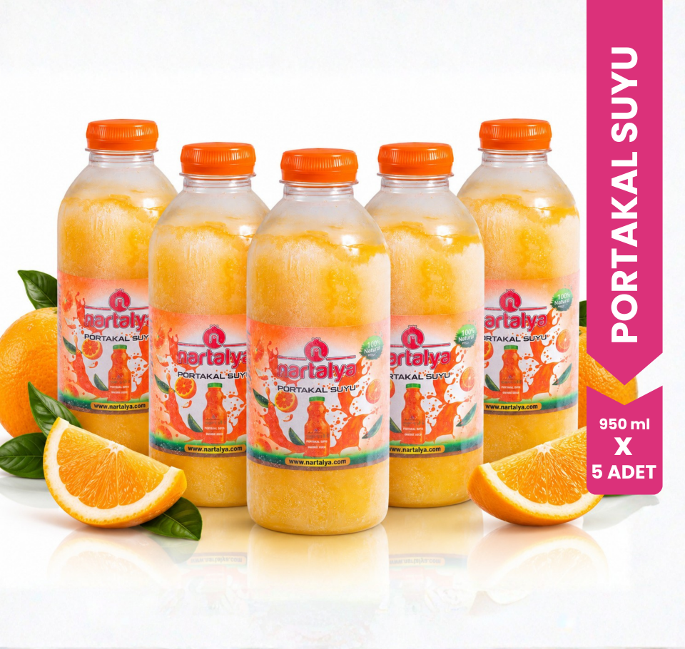 Nartalya %100 Doğal Dondurulmuş Sıkma Portakal Suyu (5 x 950 ml)